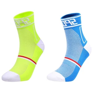 2Pairs Cycling Socks Pro Road Riding Bicycle Bike Sport Ankle Socks Blue Green - Picture 1 of 7