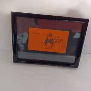 = PAY POOR TAX MONOPOLY  3.5'' X 5'' FRAMED ORANGE CAR - Picture 1 of 1