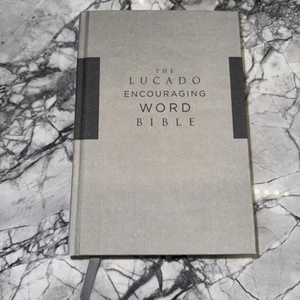 NKJV Lucado Encouraging Word Bible Gray Cloth Hard Cover NEW - Picture 1 of 4