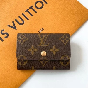 Louis Vuitton Monogram Porte Monnaie Plat Card Wallet Coin Purse M61930 8910RA - Picture 1 of 18