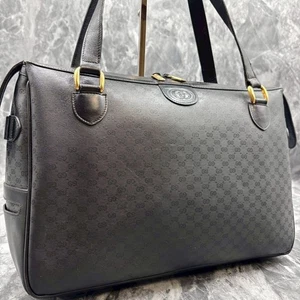 Bolso de hombro GUCCI 000.110.0043 GG Boston negro logotipo cuero herrajes dorados - Imagen 1 de 24