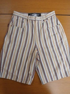 Vintage Z Cavaricci Striped Jean Denim Shorts 90s Size 31 Cotton *no Button* - Picture 1 of 10