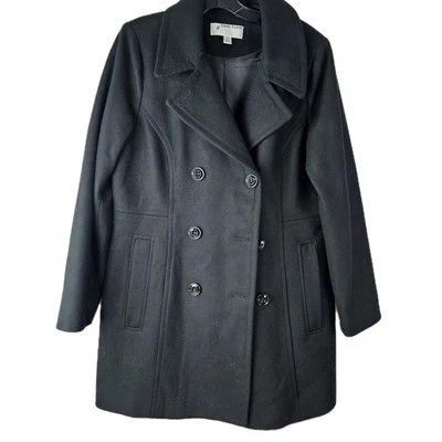 Gabardina midi clásica de lana de doble botonadura Anne Klein para mujer M cápsula de viaje Foto 1 de 4