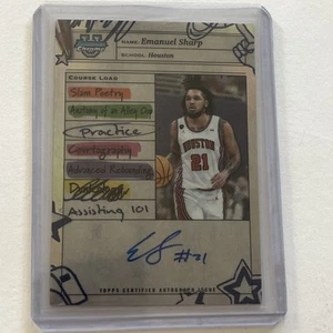 2025 Bowman U Emanuel Sharp Course Load Autograph #CLA-ES Houston On Card Rookie - Picture 1 of 2