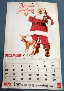 Coca Cola 1978-1979 Vintage "Coke Adds Life To..."  13 Month Wall Calendar - Picture 1 of 9