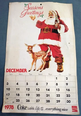 Coca Cola 1978-1979 Vintage "Coke Adds Life To..."  13 Month Wall Calendar - Image 1 of 4