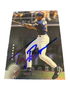 TREY BEAMON 1997 DONRUSS #376 AUTO SIGNED SAN DIEGO PADRES PIRATES TIGERS DALLAS - Image 1 of 2