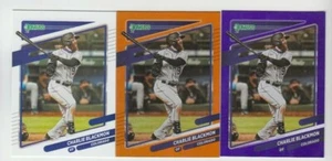 (3) Charlie Blackmon 2021 DONRUSS HOLO PURPLE & ORANGE + BASE LOT #103 ROCKIES  - Picture 1 of 1