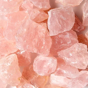 Piedra preciosa mineral cristal cuarzo rosa áspero natural de Madagascar (2 piezas) - Imagen 1 de 6