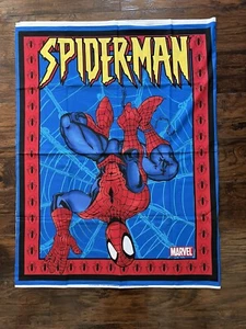 Spiderman Panel Marvel DC Super Hero Red Blue 2004 Vintage New 100% Cotton - Picture 1 of 2