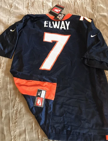 JOHN ELWAY Denver BRONCOS Football NIKE  Replica Size XL Jersey VINTAGE Blue NEW Cover