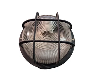 OUTDOOR LIGHT ROUND 18 cm PLASTIC GLASS IP44 E27 max 60W new original packaging - Picture 1 of 2