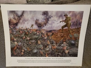 Ltd Edition Todger Jones Victoria Cross Cheshire Regiment Print with Signatures - Picture 1 of 9