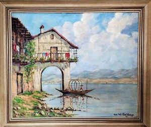 Pintura al óleo según Gattelli de Goldapp 42 cm x 50 cm Casa del Pescatore Morcot - Imagen 1 de 9