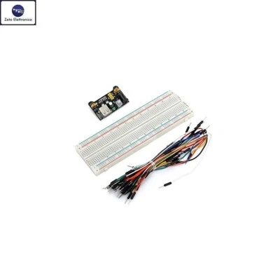 BREADBOARD 830 PUNTI 65 JUMPERS PONTICELLI DUPONT MB102 ALIMENTATORE ARDUINO KIT - Imagen 1 de 4