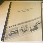 Vintage SPEX 1702 monochromateur instructions d'utilisation et d'entretien, manuel