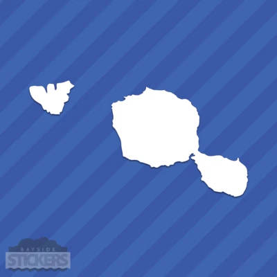 Calcomanía adhesiva de vinilo contorno de Moorea Islas Tahití Foto 1 de 2