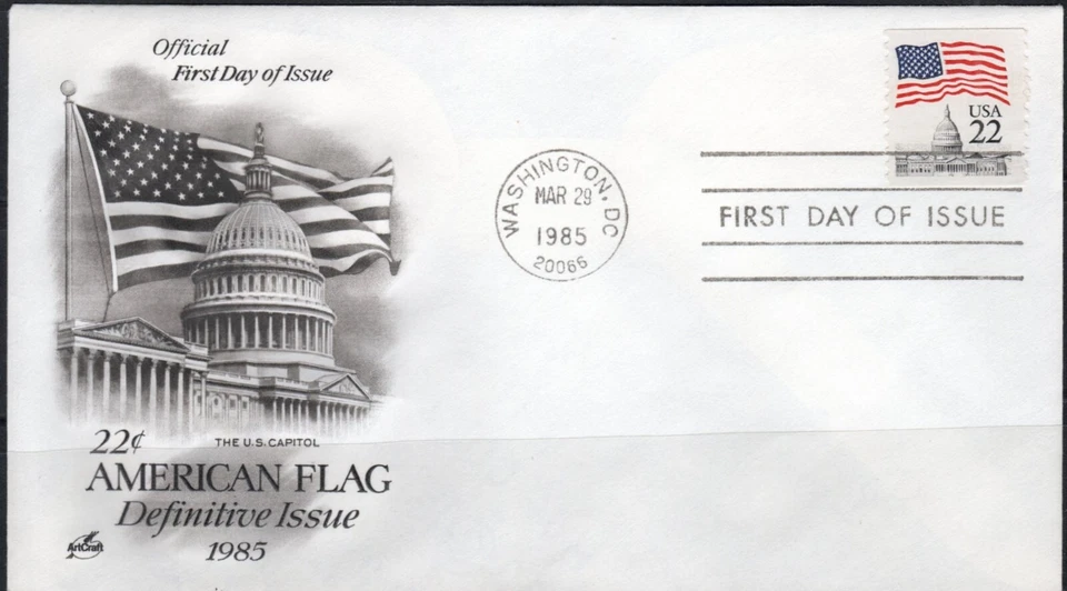 US Scott #2115 "Flag over Capitol" 22 cent Coil FDC - Image 1 of 1