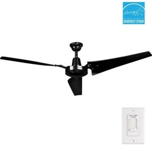 Industrial 60" Large Airplane Ceiling Fan Wl Remote Office Loft Barn Ventilation - Picture 1 of 4