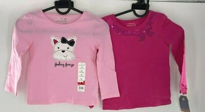 Girls Shirts Scotty Dog Sequence Long Sleeve Pink Red Toddler 4T 2 Pieces - Image 1 of 4