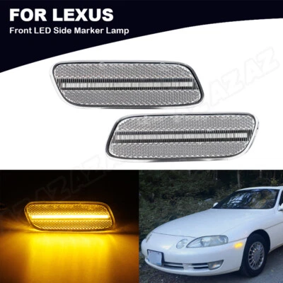 For Lexus 1992-2000 SC300 SC400 LED Front Bumper Turn Signal Side Marker Lights Foto 1 de 4