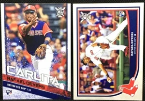 Lot (2) 2018 Topps Big League Rafael Devers RC Nickname Variation & Base #250 - Picture 1 of 3
