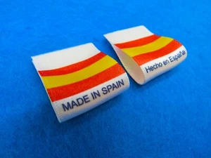 Made in Spain/Hecho en España Flag Labels Sew In Small Fold 25x25mm - Picture 1 of 2