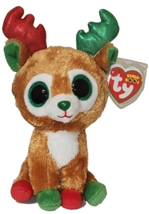 Ty Beanie Boos - TINSELTOES the Reindeer (6 Inch) NEW MWMTs Stuffed Animal Toy - Picture 1 of 8