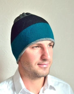 Hand made 100% cashmere men's hat - Picture 1 of 5