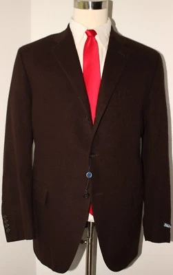 Nuevo con etiquetas Abrigo Deportivo Polo Ralph Lauren Marrón Sólido 3 Botones 100% Cachemira Talla 46 R Foto 1 de 4