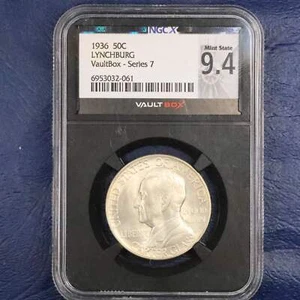 1936 Lynchburg Half Dollar 50c Commemorative - NGCX MS 64 (9.4) - Picture 1 of 6