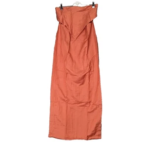 New Rumer Roam Bandana Maxi Dress Large Chocolate Orange Cut Out Linen NWT - Picture 1 of 8