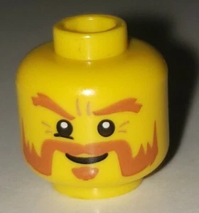 Lego Stück MINIFIGUR KOPF orange Schnurrbart Bart Königreiche Piraten Burg Ritter - Bild 1 von 8