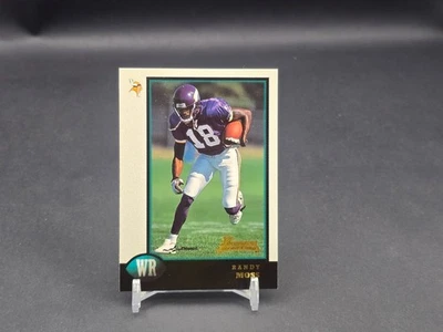 Bowman #182 Randy Moss 1998 radiocontrol novato Minnesota Vikings patio Foto 1 de 2