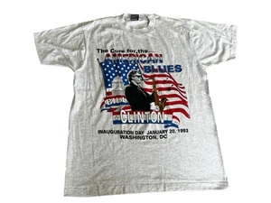 Vintage 1993 Bill Clinton Inauguration American Blue Saxophone T Shirt! Adult L - Picture 1 of 9