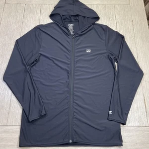 Billabong Hoodie Mens XL Black UVSURF UPF 50+ Loose Fit Zip Rashguard Sun Shirt - Picture 1 of 8