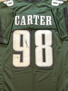 Jalen Carter Autograph Signed Green Custom Jersey - BAS - Eagles - Picture 1 of 2
