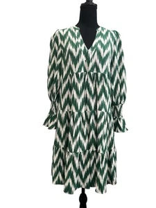 Tuckernuck Pomander Place Green Ikat Kenzo Dress Size Small - Picture 1 of 11