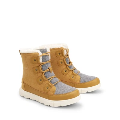 Botas de invierno para mujer Botas de nieve con cordones al tobillo Acogedoras botas de nieve antideslizantes de piel sintética Foto 1 de 4