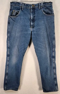 Cabela's Mens Fleece Lined Denim Jeans 36x32 Warm Outdoor Gear Med. Blue - Image 1 of 4