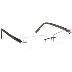 Silhouette Brille 7608 40 6052 Khaki Grün Randlos Gestell Austria 54[]19 140 - Bild 1 von 6