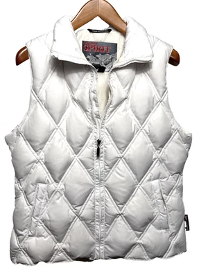 女式白色羽绒背心 XL 码绗缝轻便口袋二手状况完好加拿大 — 第 1/4 张图片