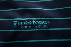 Peter Millar Summer Comfort Firestone CC Blue Striped Polo (M) NICE!! ⛳️ - Picture 1 of 7