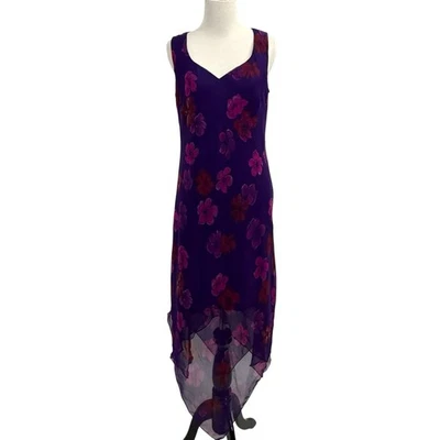 Vintage Believe Dress 10 Dark Chiffon Layered Asymmetrical Whimsigoth Fairy Y2K - Image 1 of 4