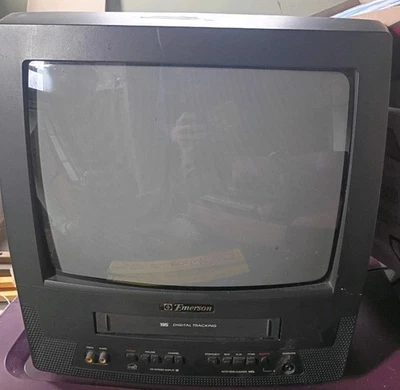 Emerson EWC1301 13" CRT TV/VCR Combo TV Works But VCR Needs Repair No Remote - Image 1 of 2