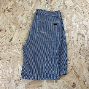Pantalones Cortos de Carpintero Vintage Genuinos Dickies Azul Blanco A Rayas Pierna Ancha W36 - Imagen 1 de 4