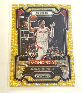 2023-24 Jabari Smith Jr Monopoly PRIZM Gold Wave Millionaire SSP Card # 06/10 - Picture 1 of 2