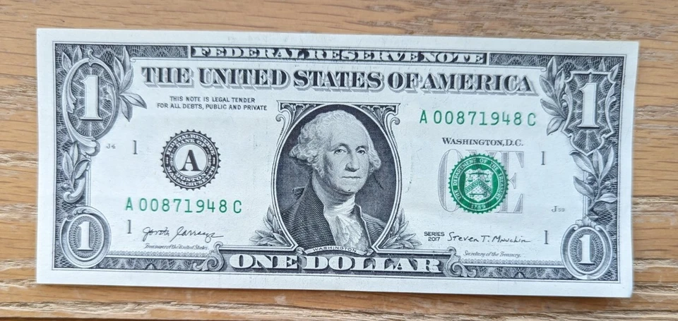 August 7th, 1948 Fancy $1 Dollar Bill Serial DATE Birthday Anniversary 8/7/1948 - Image 1 of 1