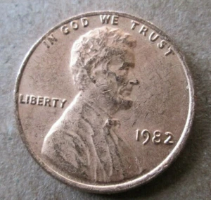 1982-P MEMORIAL, LARGE DATE COPPER, BRASSY ANNEALING ERROR, VF/XF, CIRCULATED  - Picture 1 of 2