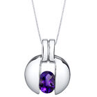 Amethyst Sterling Silver Starship Pendant Necklace 0.75 Carats